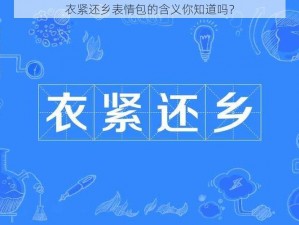 衣紧还乡表情包的含义你知道吗？