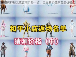 和平精英神秘元素套装价格一览：全面解析各款套装价格走势