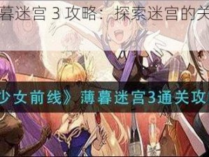 少女前线薄暮迷宫 3 攻略：探索迷宫的关键步骤与技巧