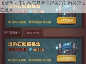 《咸鱼之王进阶石基金值得买吗？购买建议在此》