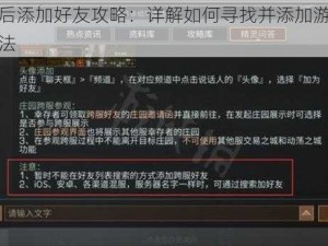 明日之后添加好友攻略：详解如何寻找并添加游戏内好友的方法