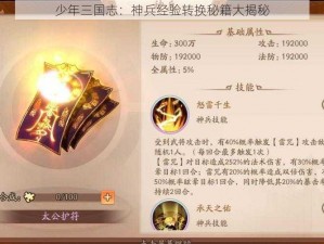 少年三国志：神兵经验转换秘籍大揭秘