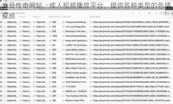 麻豆传奇网站，成人视频播放平台，提供各种类型的色情视频