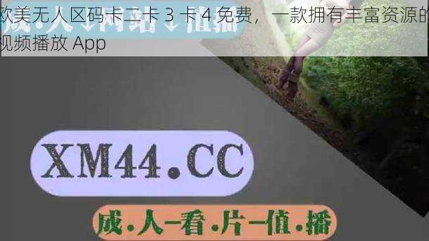 欧美无人区码卡二卡 3 卡 4 免费，一款拥有丰富资源的视频播放 App