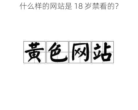 什么样的网站是 18 岁禁看的？