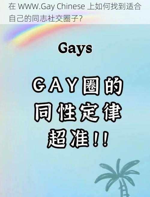 在 WWW.Gay Chinese 上如何找到适合自己的同志社交圈子？