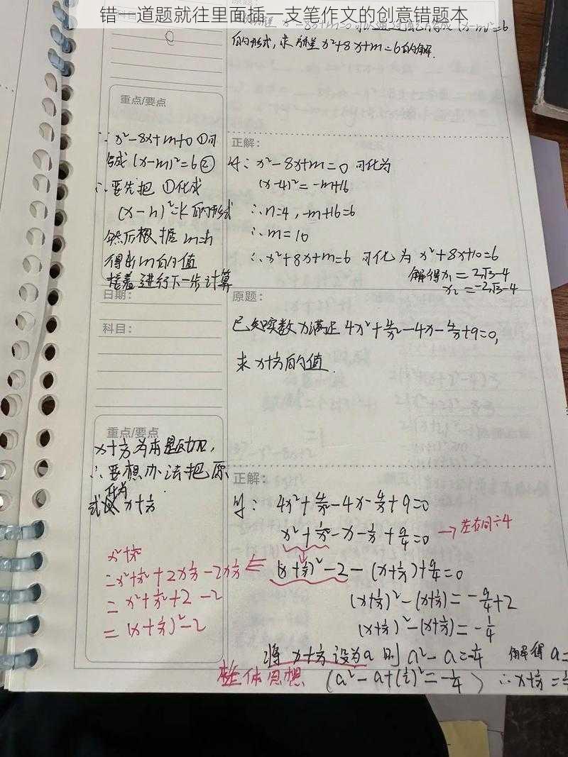 错一道题就往里面插一支笔作文的创意错题本