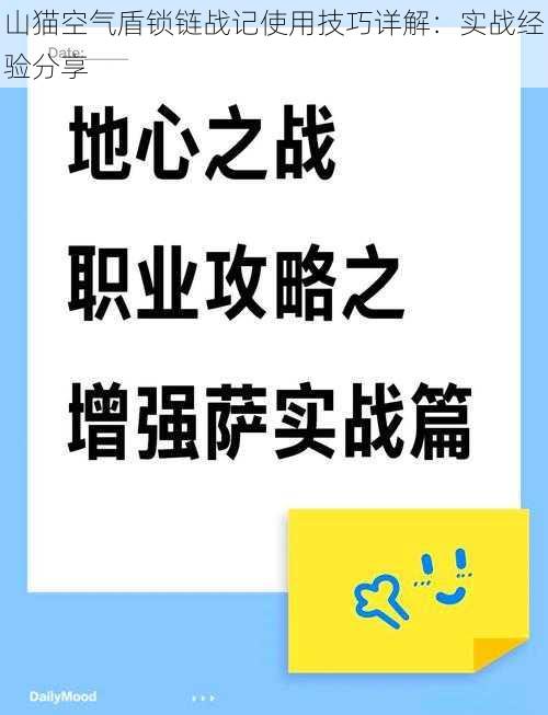 山猫空气盾锁链战记使用技巧详解：实战经验分享