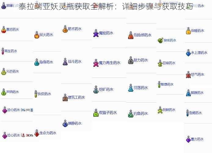 泰拉瑞亚妖灵瓶获取全解析：详细步骤与获取技巧
