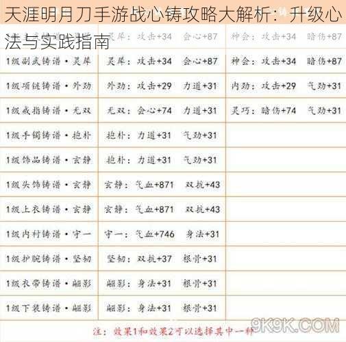 天涯明月刀手游战心铸攻略大解析：升级心法与实践指南