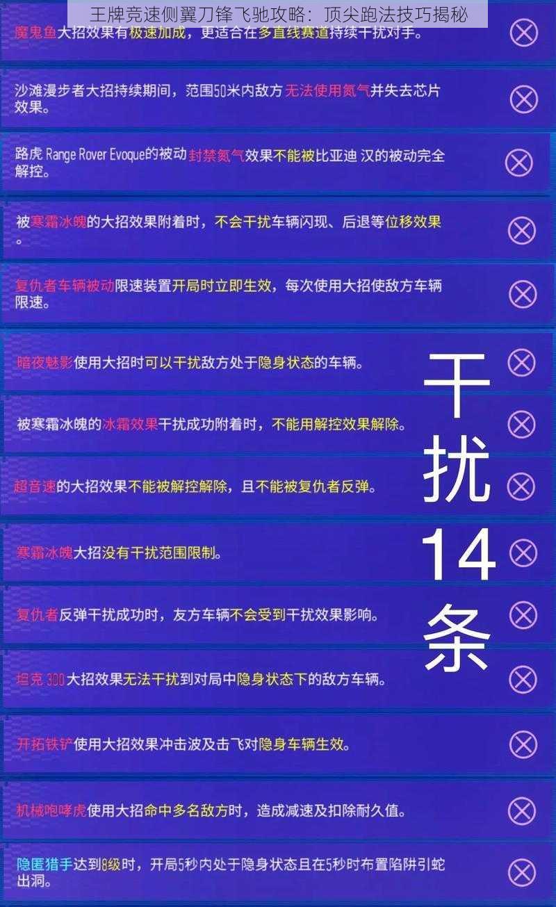 王牌竞速侧翼刀锋飞驰攻略：顶尖跑法技巧揭秘