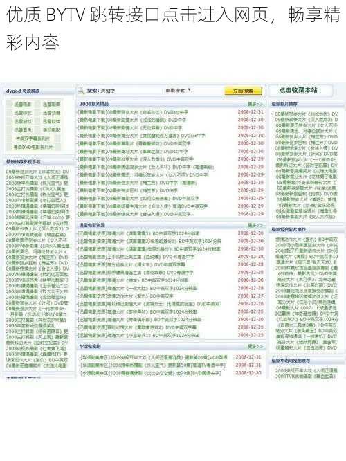 优质 BYTV 跳转接口点击进入网页，畅享精彩内容