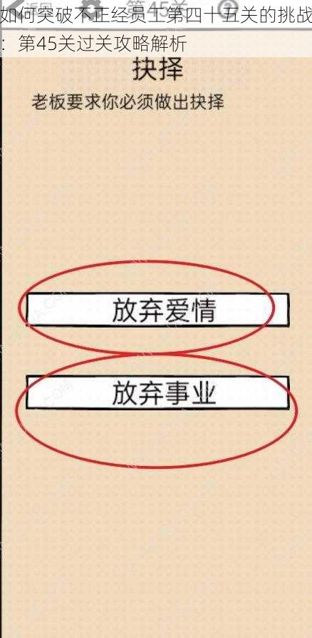 如何突破不正经员工第四十五关的挑战：第45关过关攻略解析