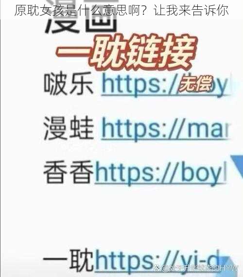 原耽女孩是什么意思啊？让我来告诉你