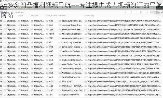 水多多凹凸福利视频导航——专注提供成人视频资源的导航网站