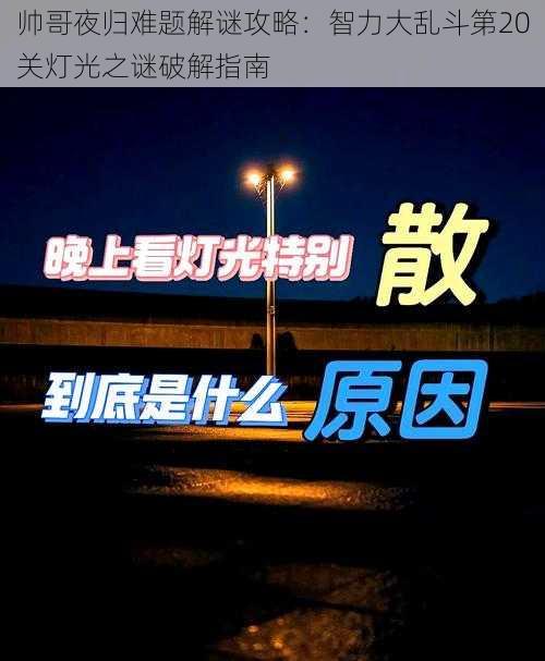 帅哥夜归难题解谜攻略：智力大乱斗第20关灯光之谜破解指南