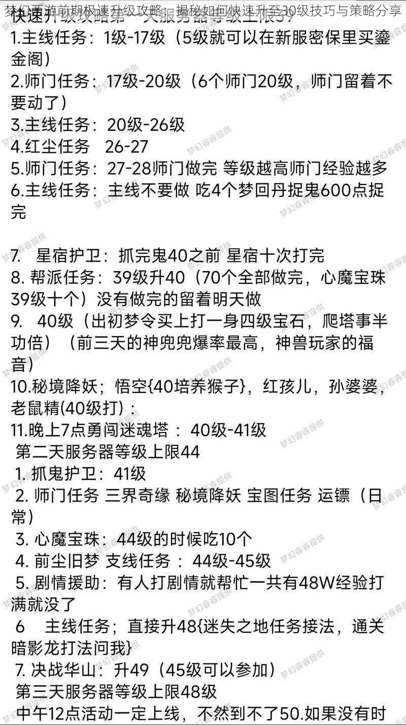 梦幻西游前期极速升级攻略：揭秘如何快速升至30级技巧与策略分享