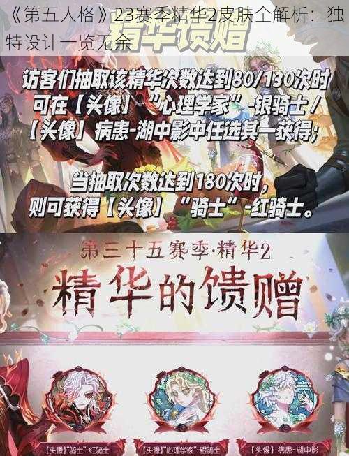 《第五人格》23赛季精华2皮肤全解析：独特设计一览无余