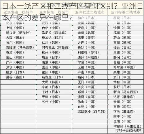 日本一线产区和二线产区有何区别？亚洲日本产区的差异在哪里？