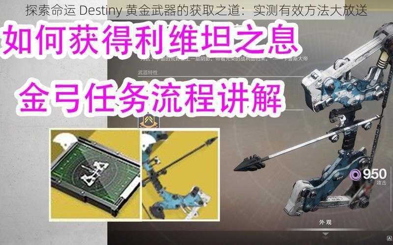 探索命运 Destiny 黄金武器的获取之道：实测有效方法大放送