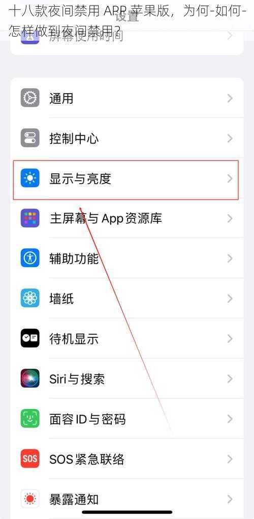 十八款夜间禁用 APP 苹果版，为何-如何-怎样做到夜间禁用？