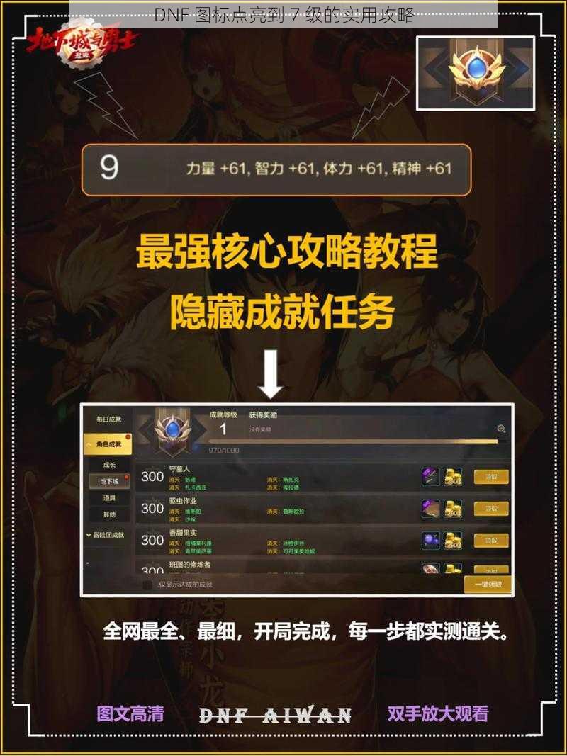 DNF 图标点亮到 7 级的实用攻略