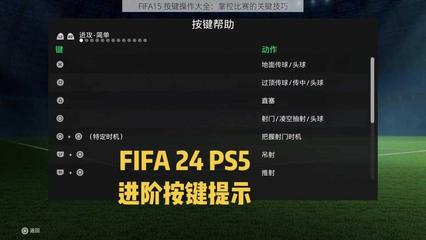 FIFA15 按键操作大全：掌控比赛的关键技巧