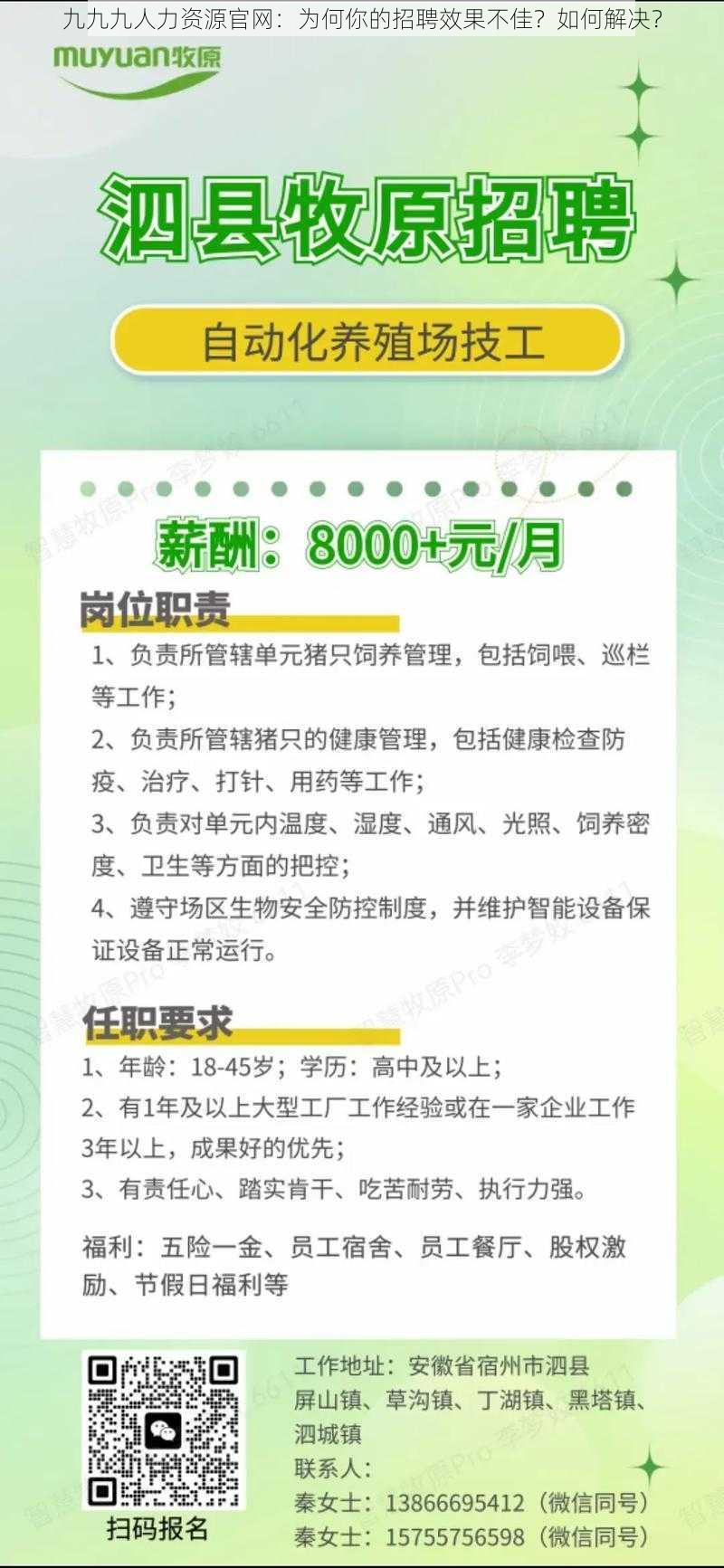 九九九人力资源官网：为何你的招聘效果不佳？如何解决？