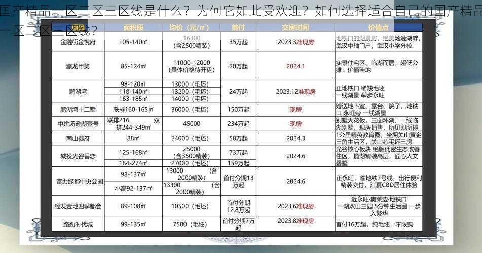 囯产精品一区二区三区线是什么？为何它如此受欢迎？如何选择适合自己的囯产精品一区二区三区线？