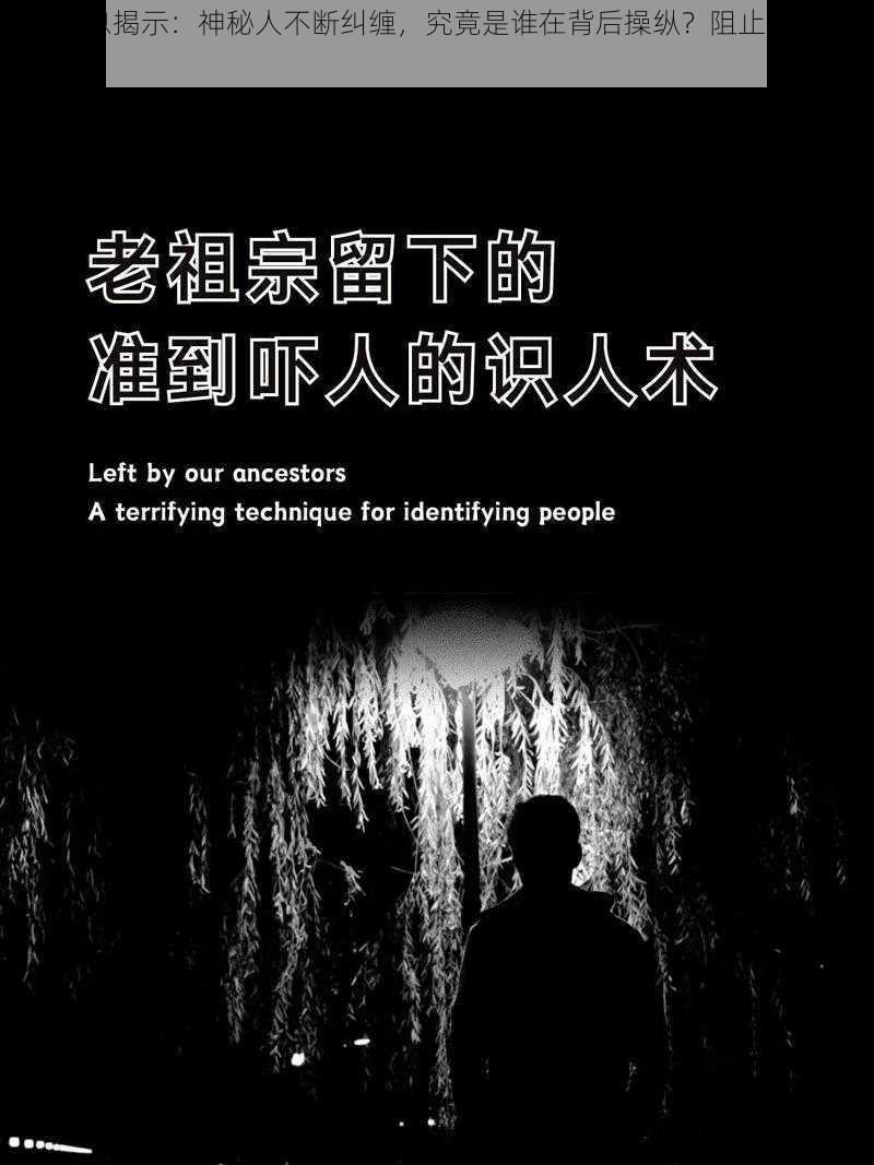 实事信息揭示：神秘人不断纠缠，究竟是谁在背后操纵？阻止我的人到底是谁？