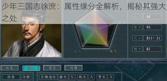 少年三国志徐庶：属性缘分全解析，揭秘其强大之处
