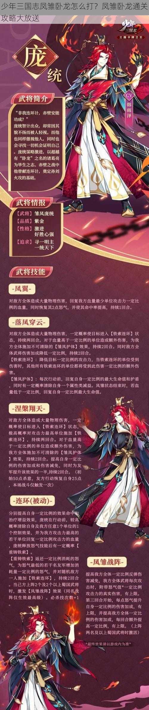 少年三国志凤雏卧龙怎么打？凤雏卧龙通关攻略大放送